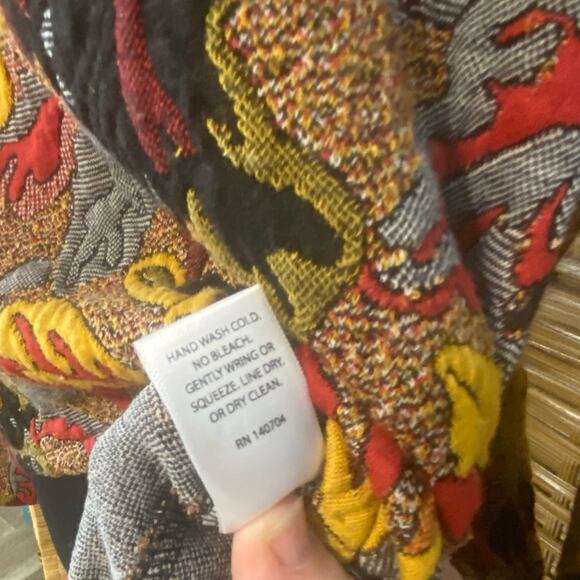 KIYO USA Floral Tapestry Cowl Neck Top XS Boho Artwear Fall Sweater Knit autumn - Picture 5 of 8